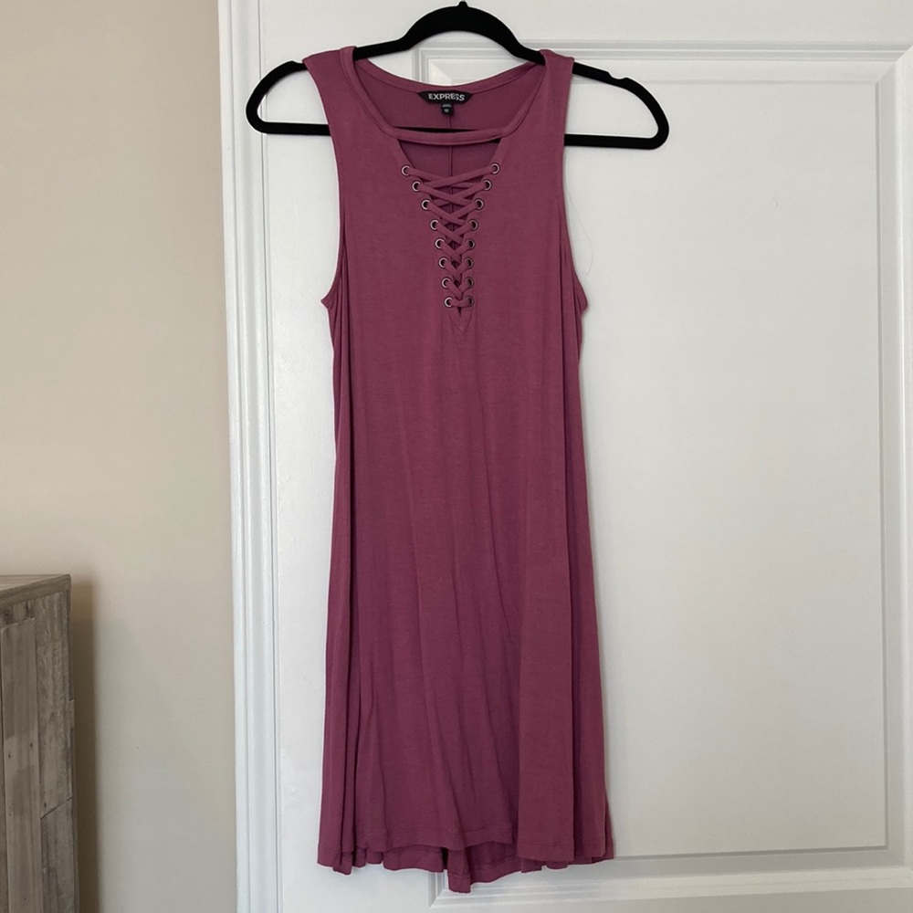 Express Crossed Neck Swing Dress